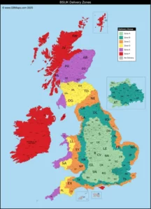 Bike Services UK Delivery Zones Map