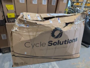 a damaged bike box